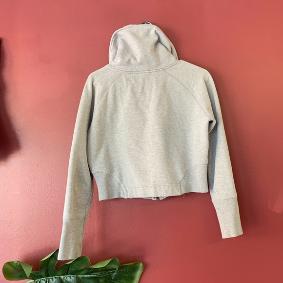 💙 Cropped Gray Sportek Zip Up Sweatshirt Size Medium - Picture 3 of 4